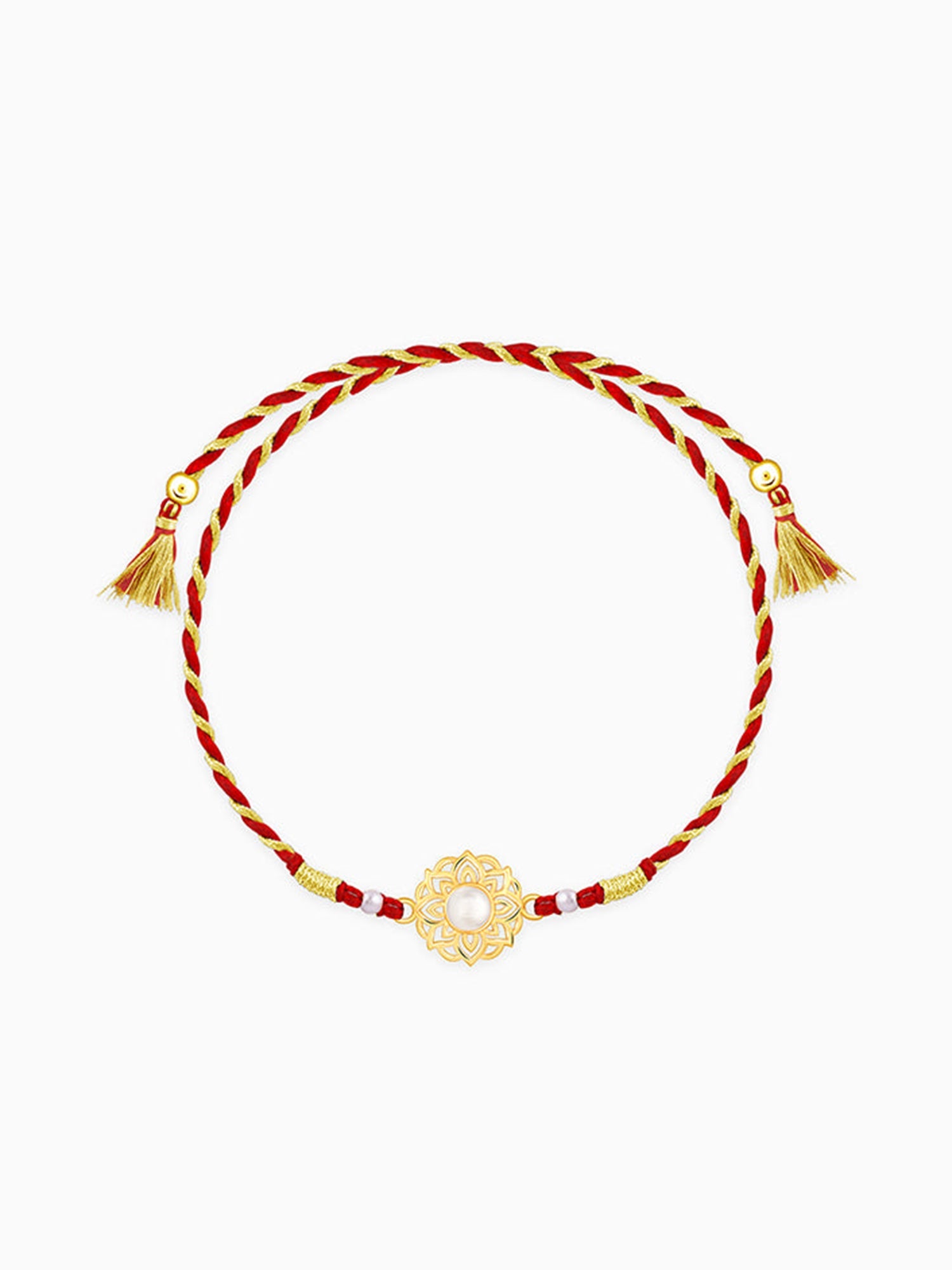 Golden Pearl-fect Mandala Rakhi