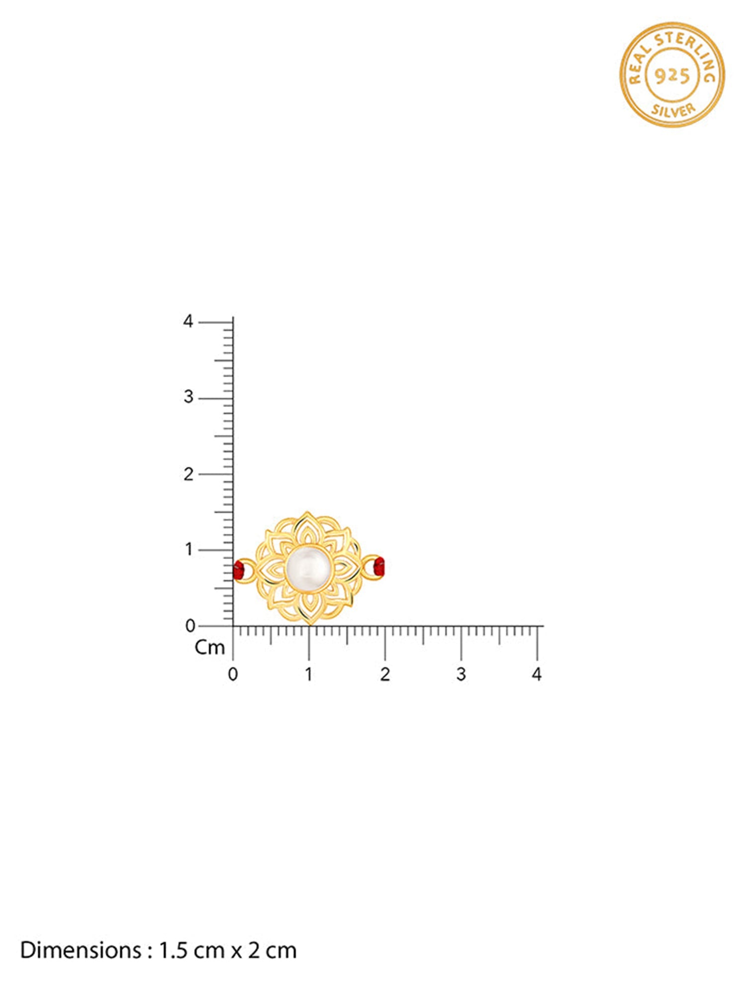 Golden Pearl-fect Mandala Rakhi