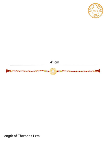 Golden Pearl-fect Mandala Rakhi
