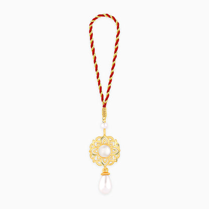 Golden Floret Pearl Lumba Rakhi