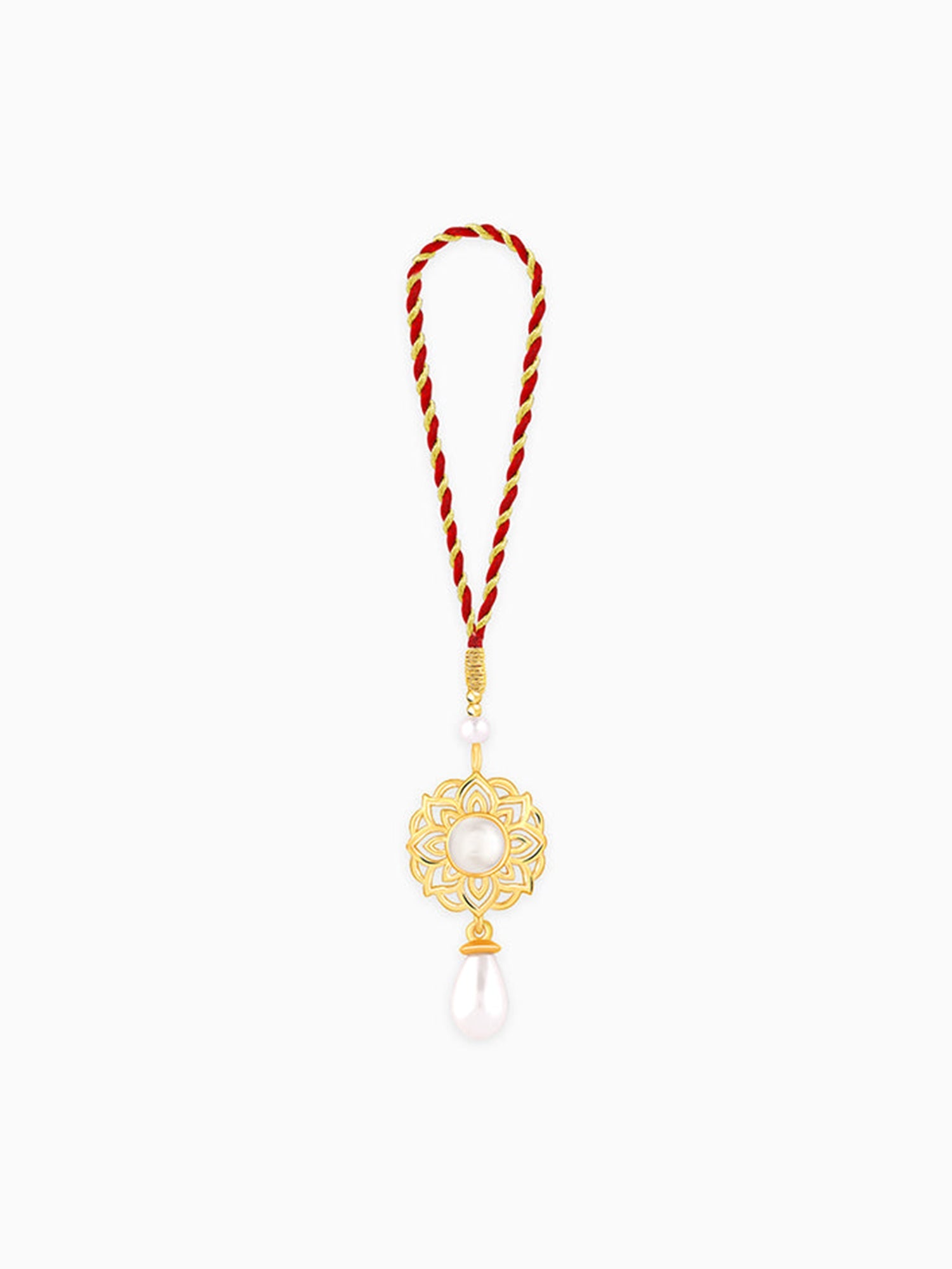 Golden Floret Pearl Lumba Rakhi