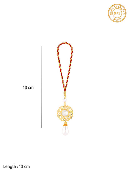 Golden Floret Pearl Lumba Rakhi