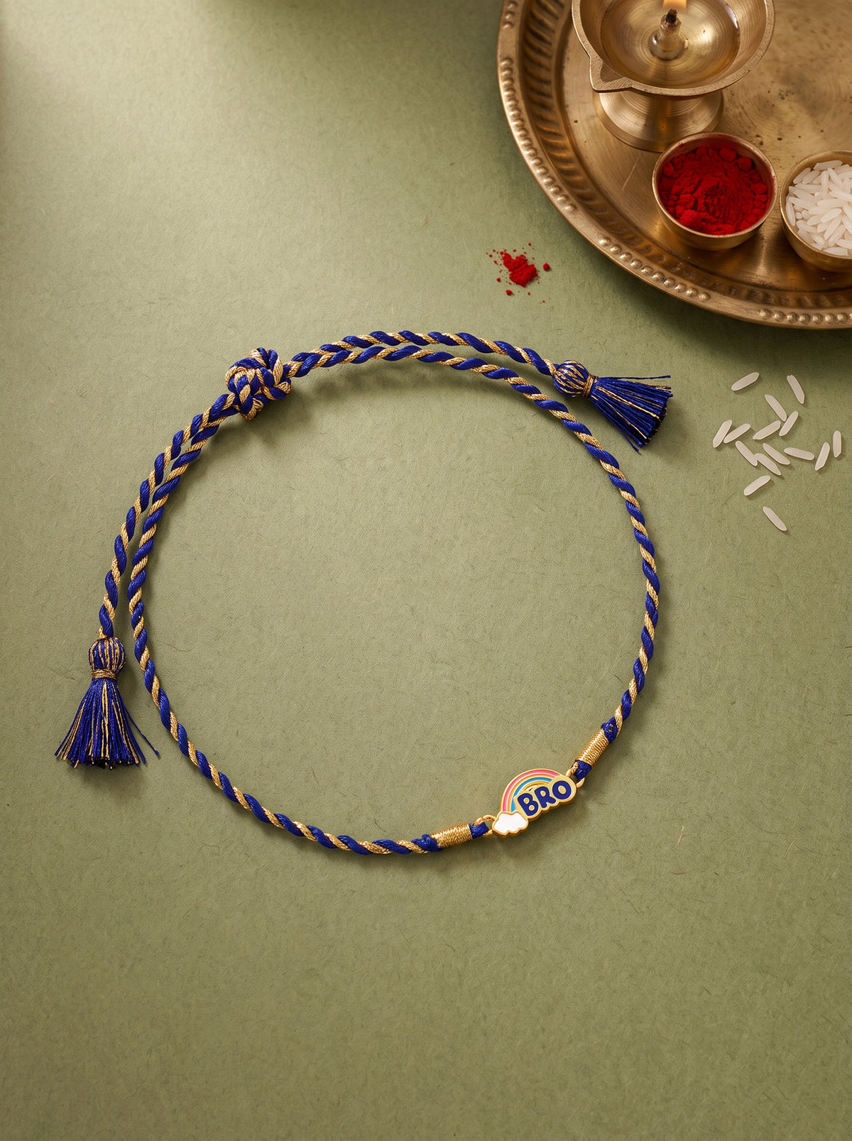 Golden Rainbow Bro Kids Rakhi