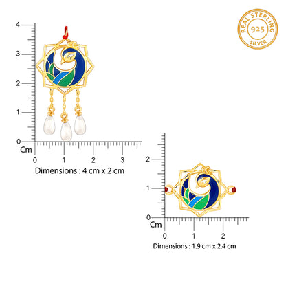Golden Mor Bhaiya Bhabhi Rakhi Combo (Set of 2)