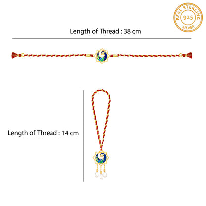 Golden Mor Bhaiya Bhabhi Rakhi Combo (Set of 2)