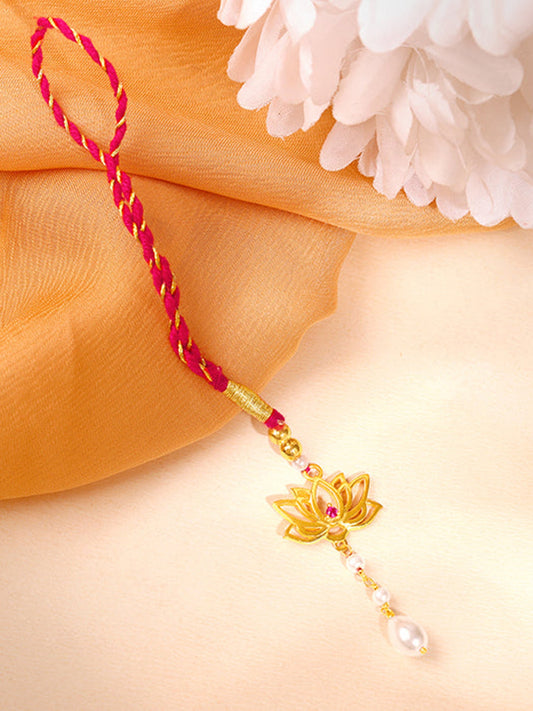 Golden Kamal Vibes Lumba Rakhi