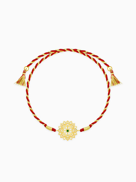 Golden Floral Mandala Rakhi
