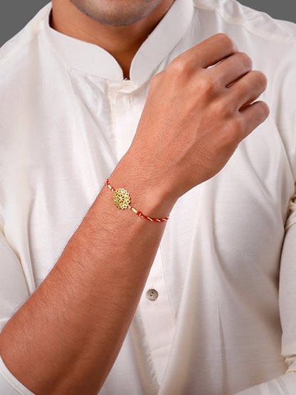 Golden Floral Mandala Rakhi