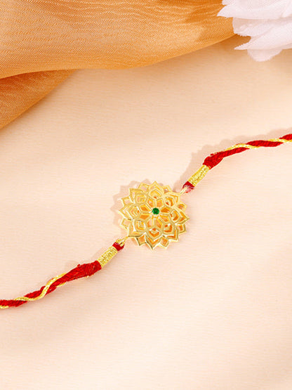 Golden Floral Mandala Rakhi