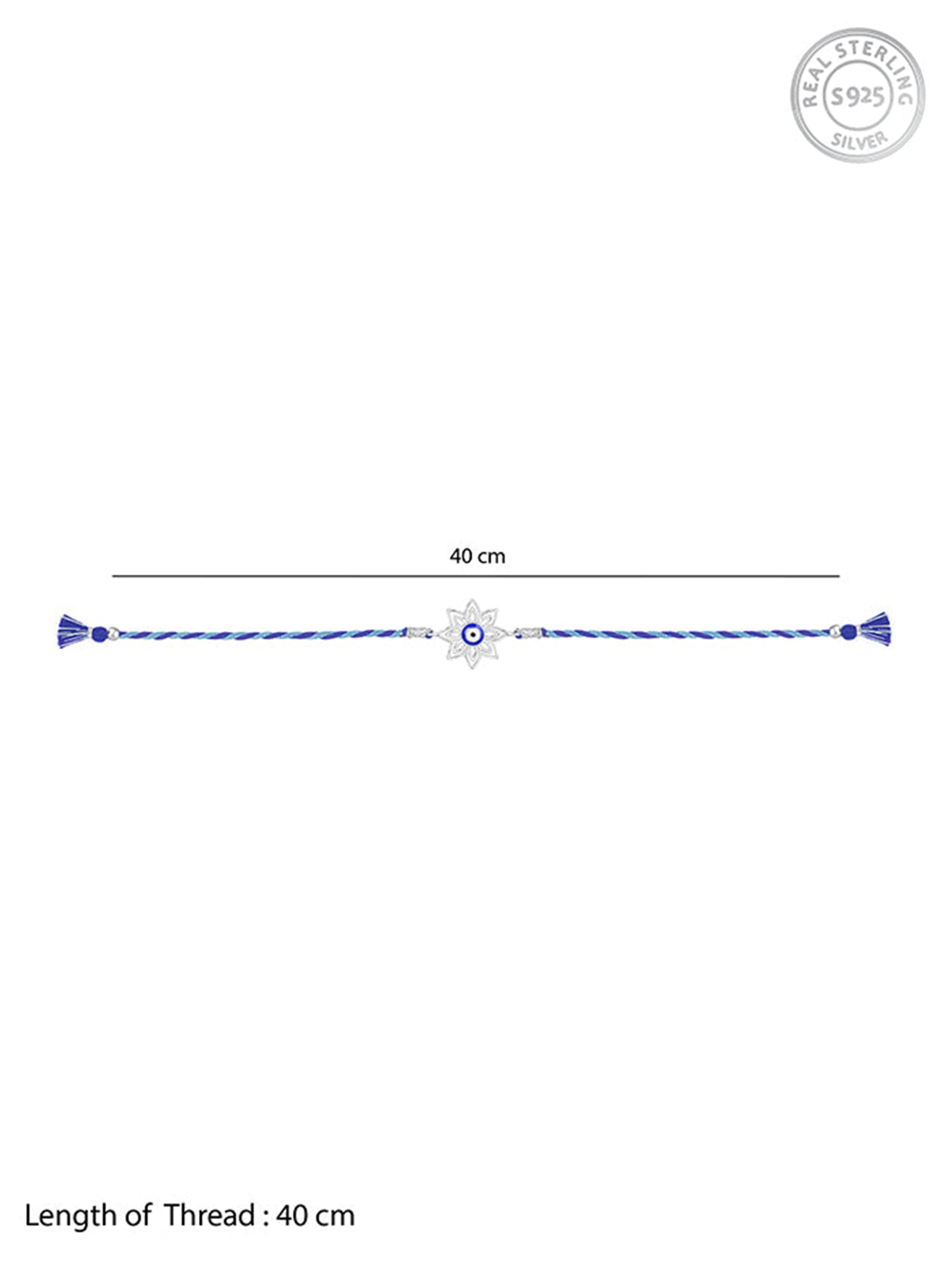 Silver Bloom Evil Eye Rakhi