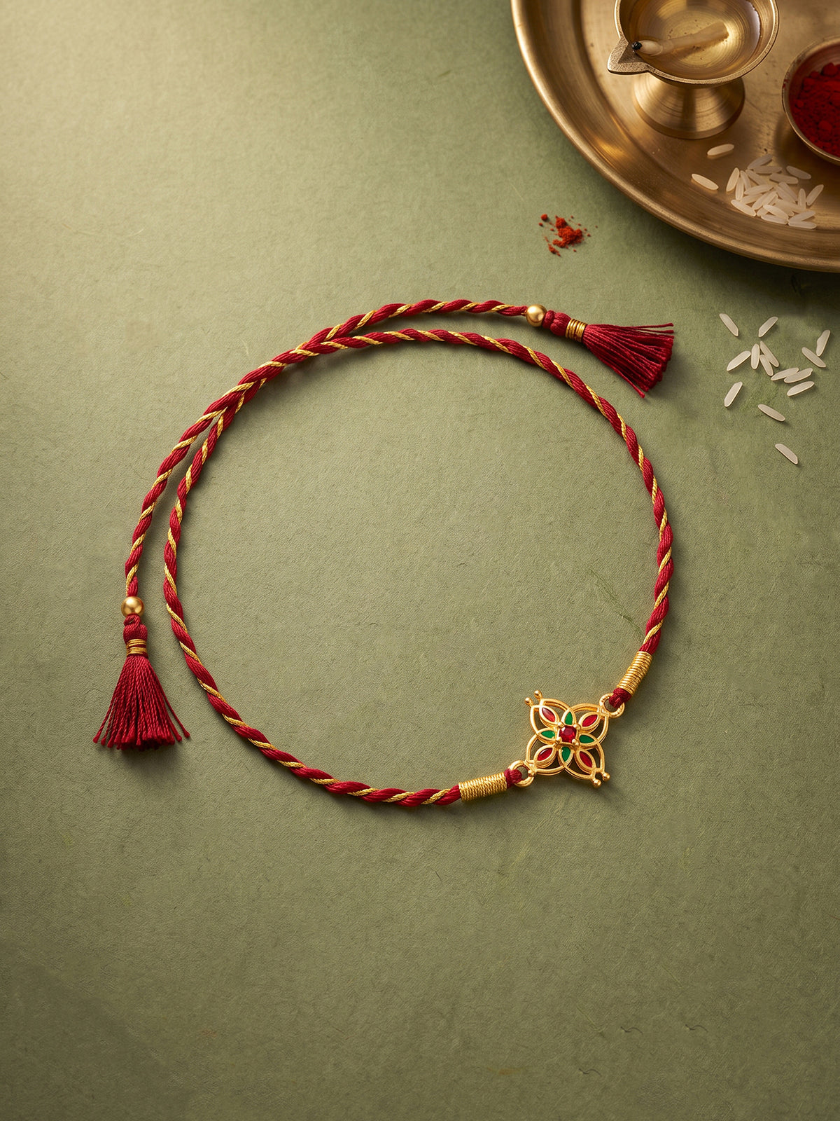 Golden Athangudi Rakhi