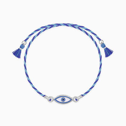 Silver Charming Evil Eye Rakhi