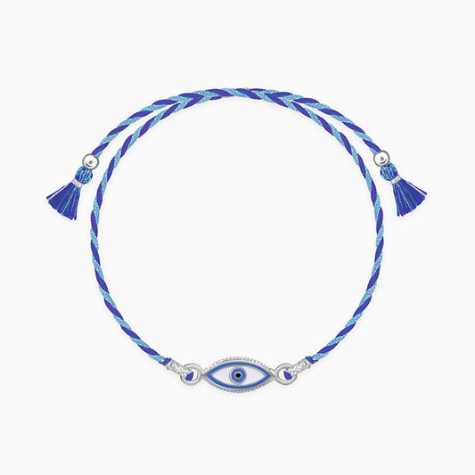 Silver Charming Evil Eye Rakhi