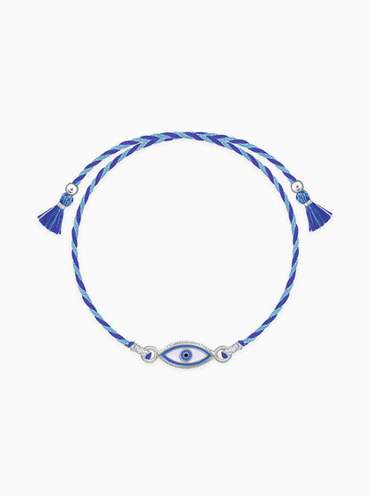 Silver Charming Evil Eye Rakhi