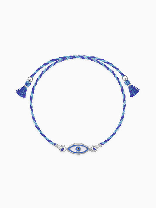 Silver Charming Evil Eye Rakhi