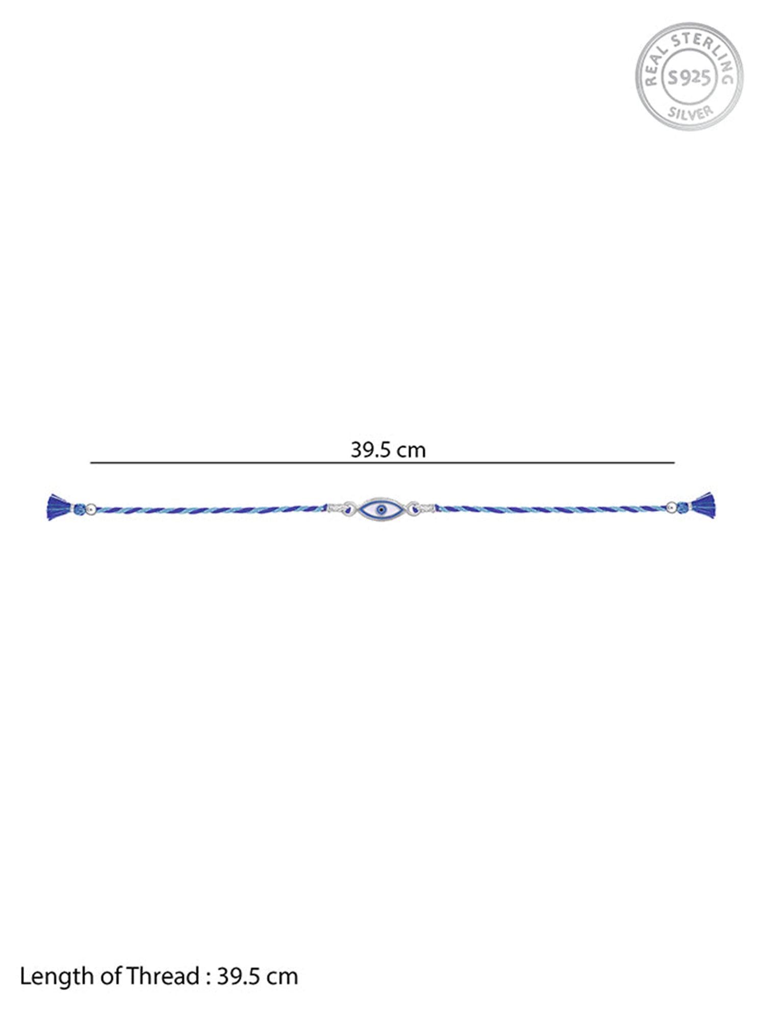Silver Charming Evil Eye Rakhi