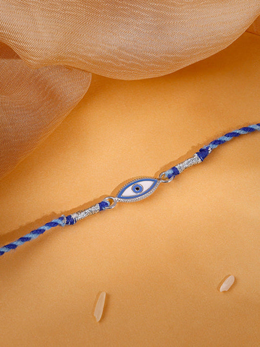 Silver Charming Evil Eye Rakhi