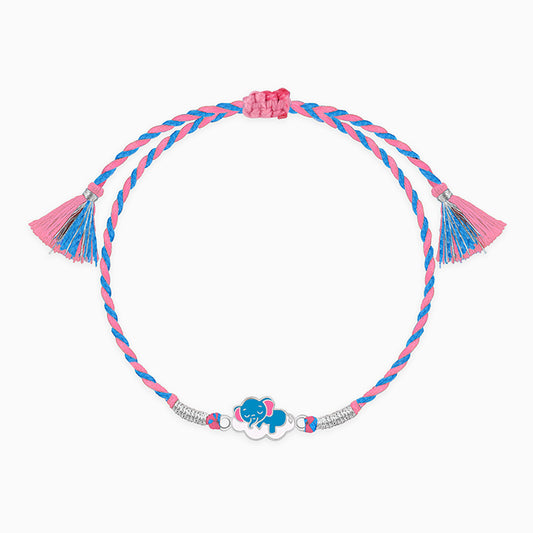 Silver Adorable Elephant Kids Rakhi