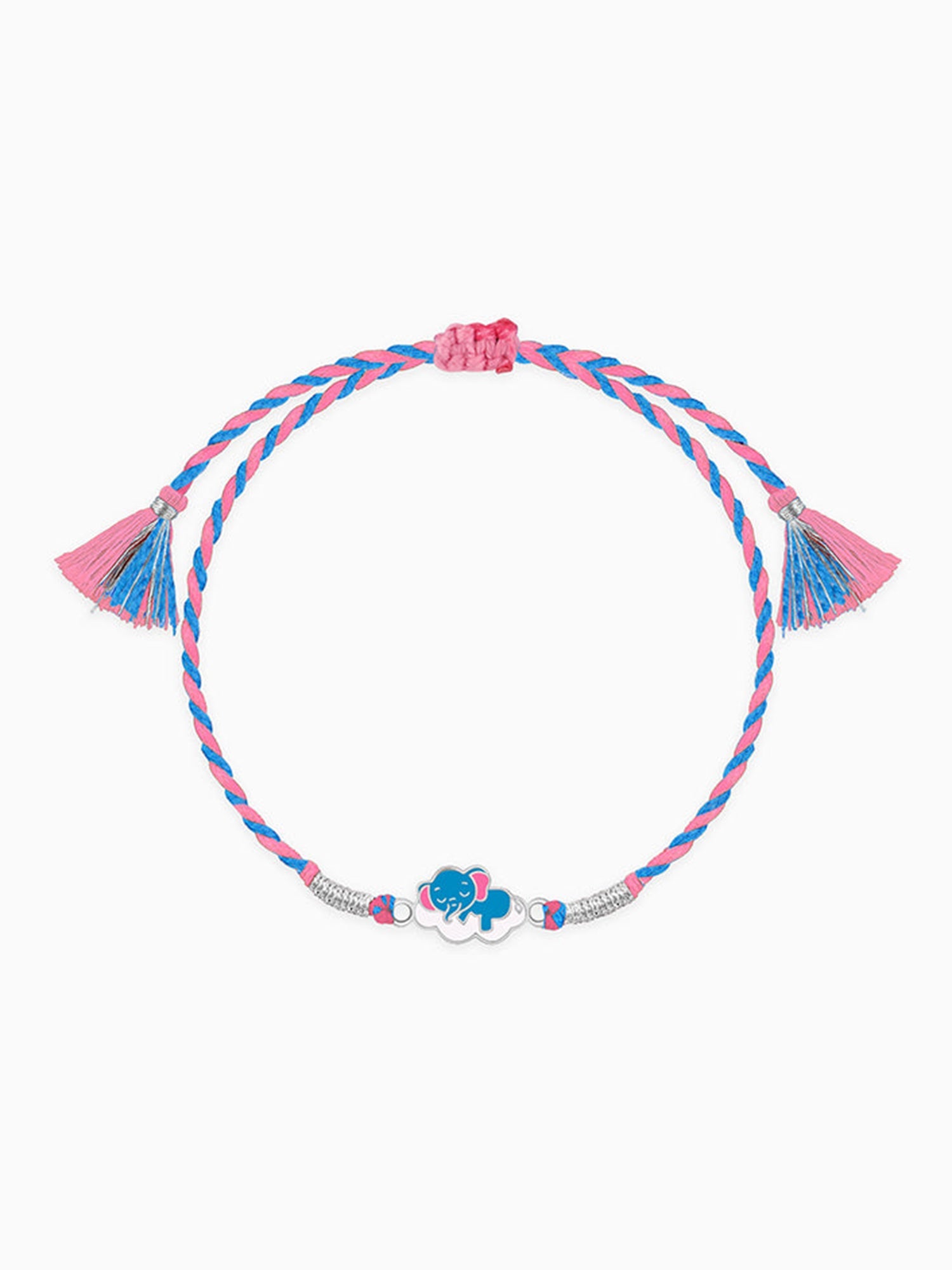 Silver Adorable Elephant Kids Rakhi
