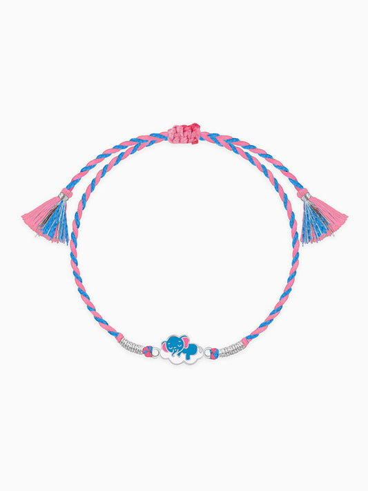 Silver Adorable Elephant Kids Rakhi