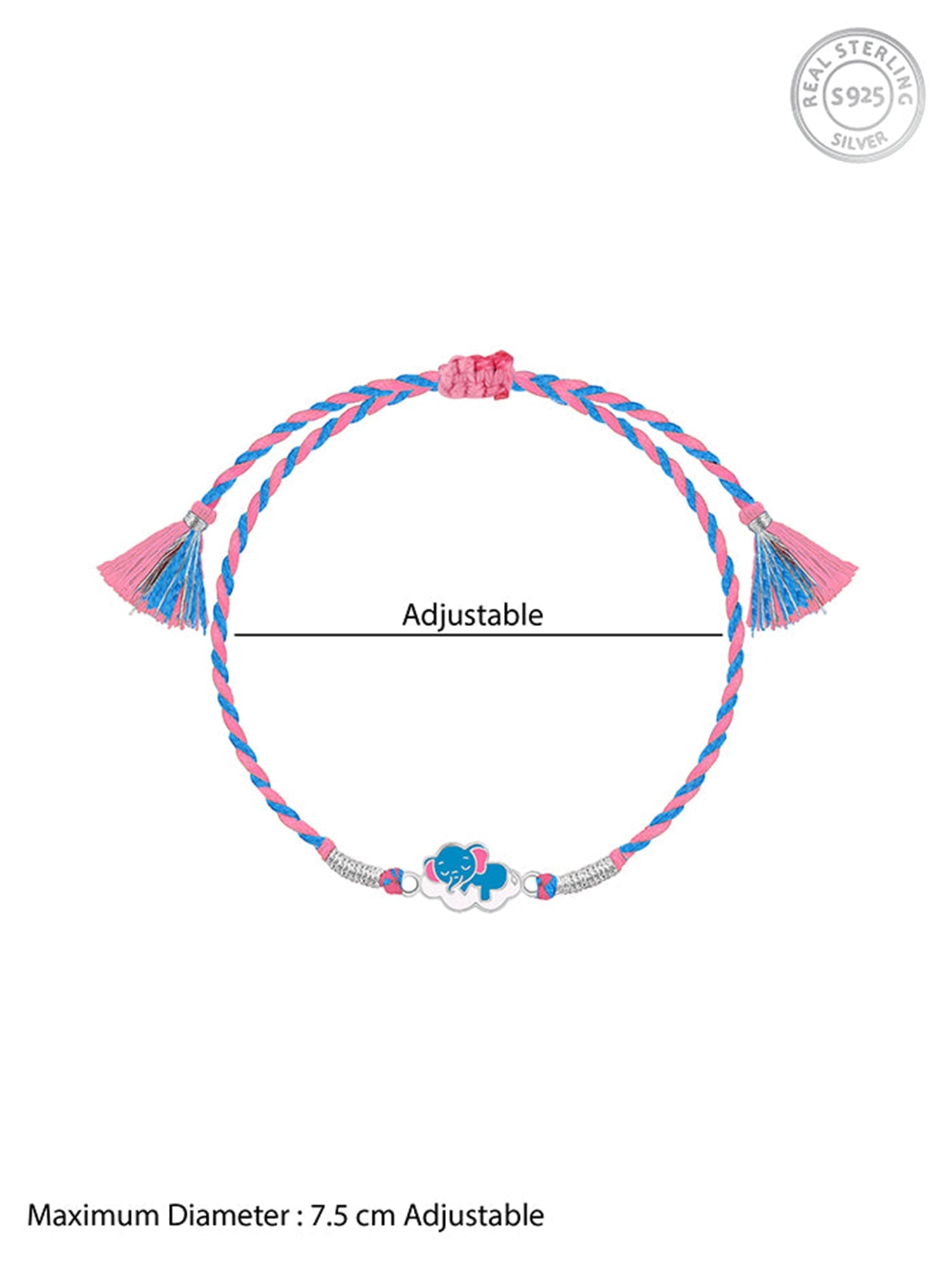 Silver Adorable Elephant Kids Rakhi