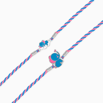 Silver Elephant Parade Kids Rakhi Combo (Set of 2)