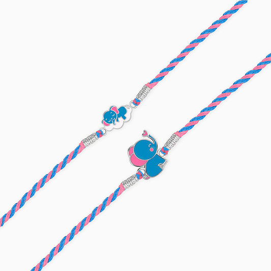 Silver Elephant Parade Kids Rakhi Combo (Set of 2)