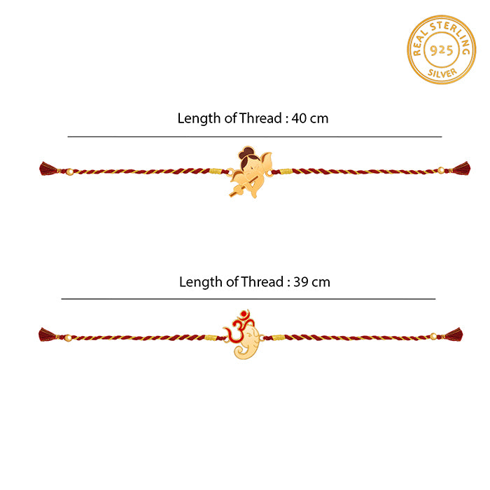 Golden Ganpati Shakti Rakhi Combo (Set of 2)