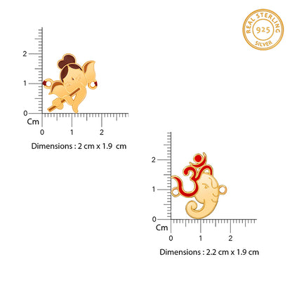 Golden Ganpati Shakti Rakhi Combo (Set of 2)