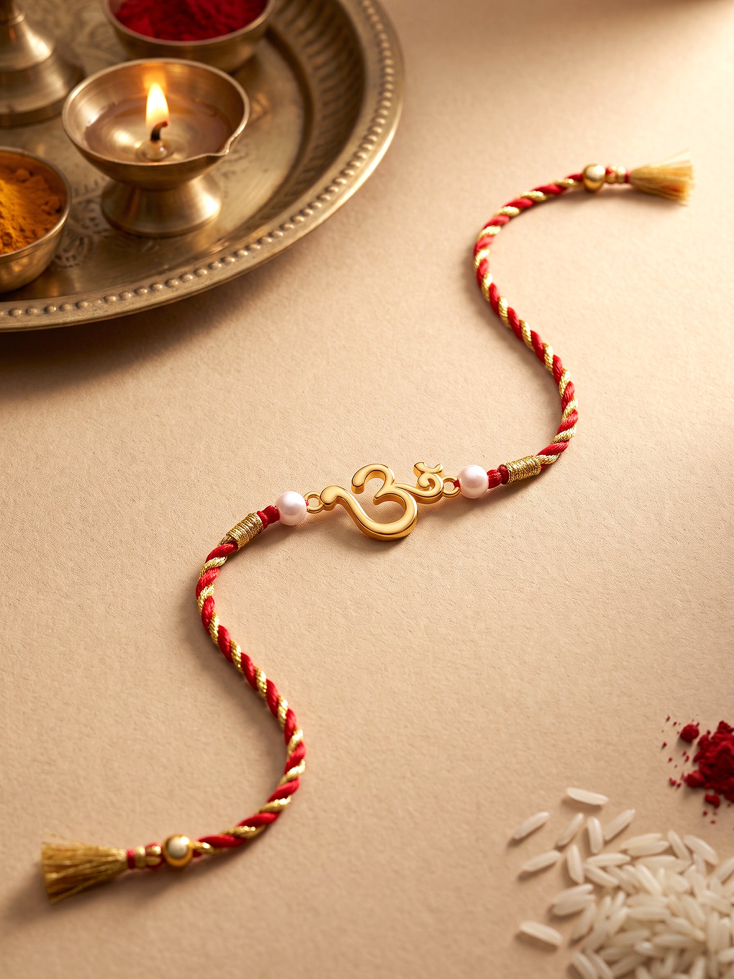 Golden Spiritual Om Rakhi