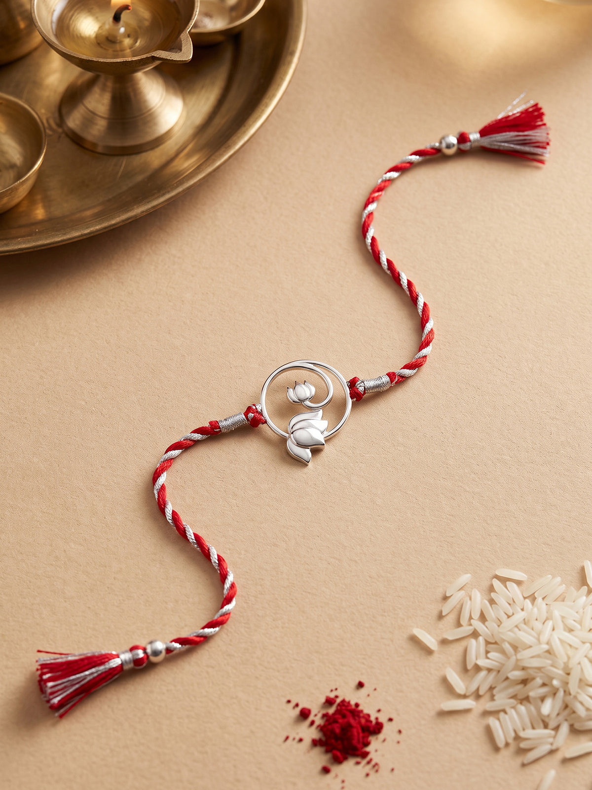 Silver Blossom Bond Rakhi