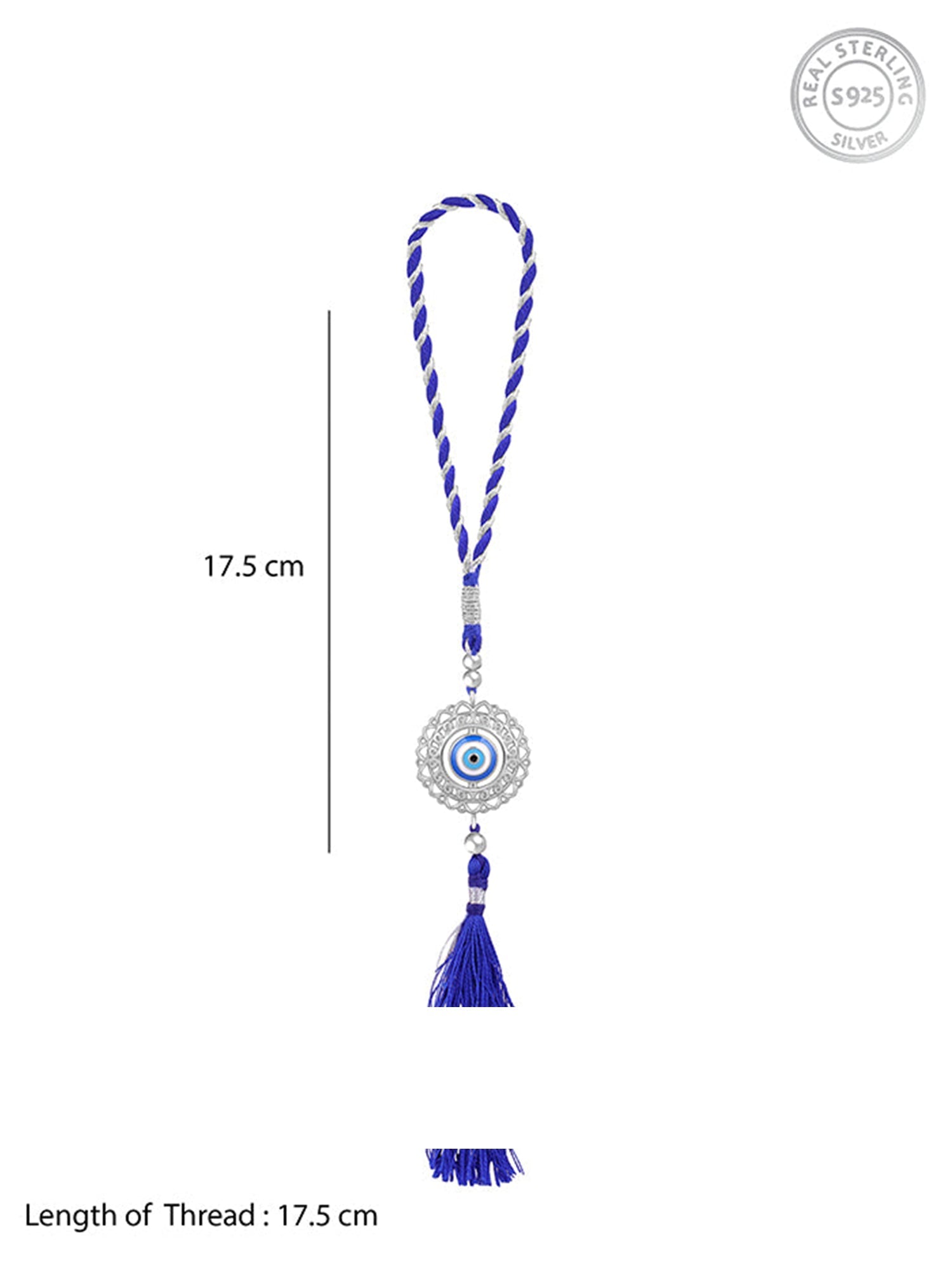 Silver Floret Evil Eye Lumba Rakhi