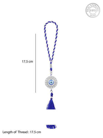 Silver Floret Evil Eye Lumba Rakhi