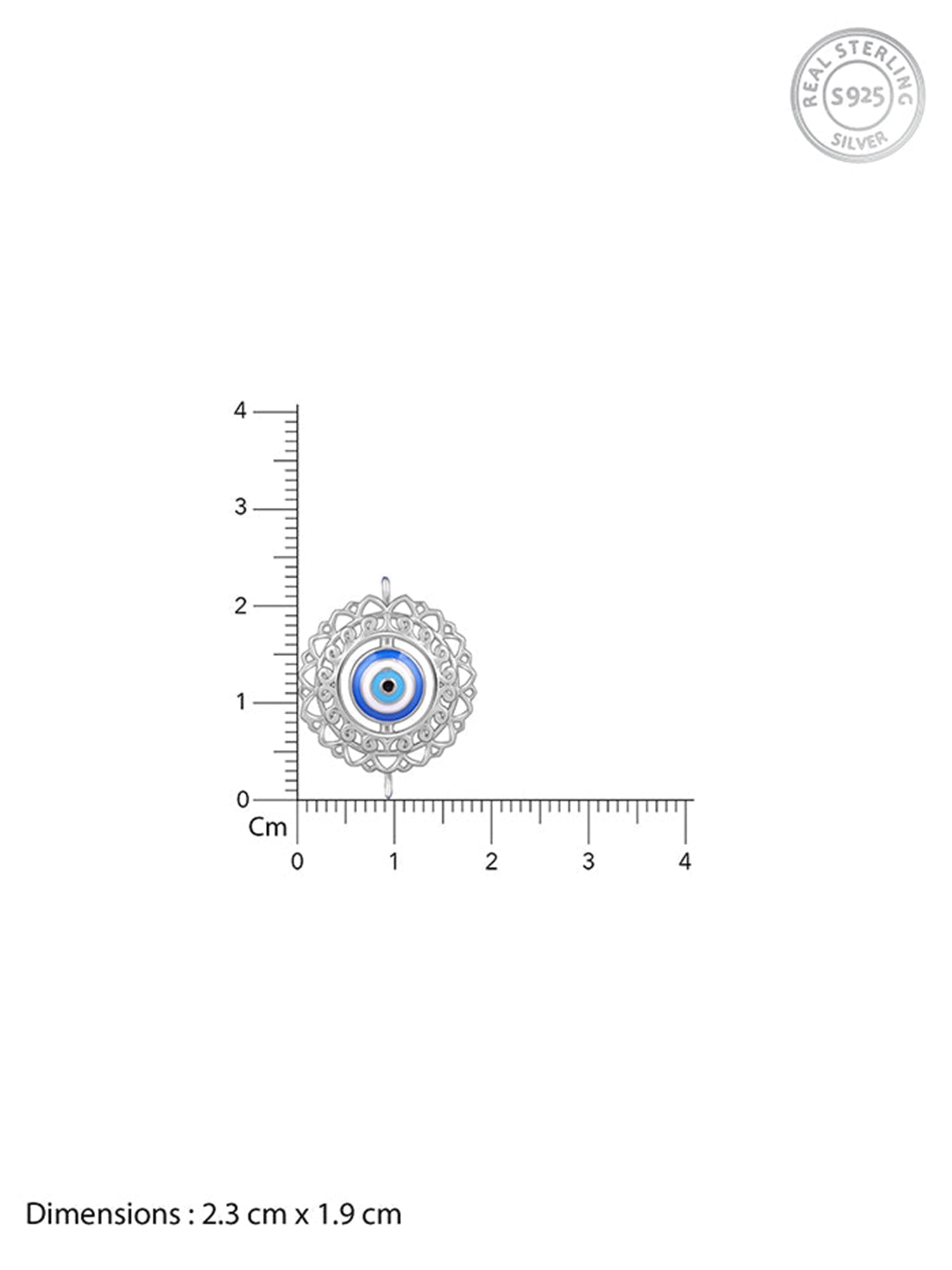Silver Floret Evil Eye Lumba Rakhi