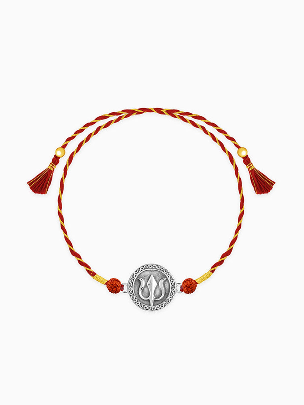 Oxidised Silver Trishul Rudrakshi Rakhi