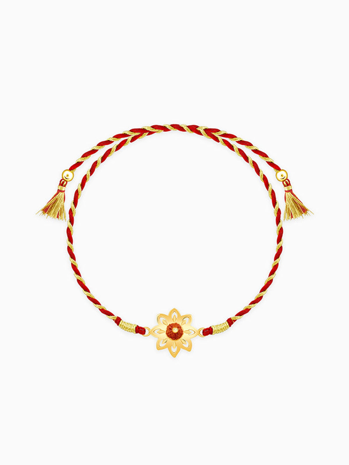 Golden Floret Rudraksham Rakhi