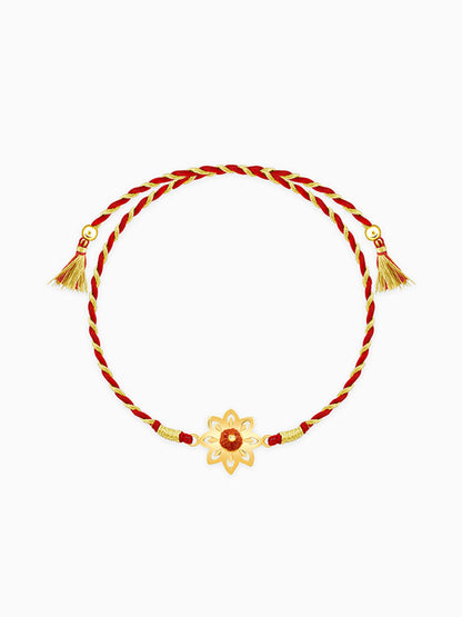 Golden Floret Rudraksham Rakhi