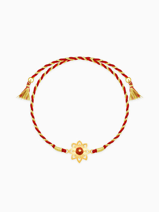 Golden Floret Rudraksham Rakhi