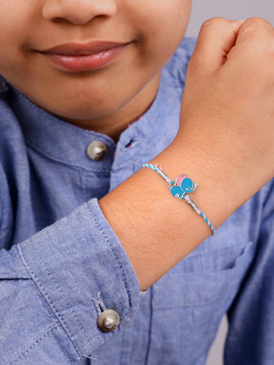Silver Cute Haathi Kids Rakhi