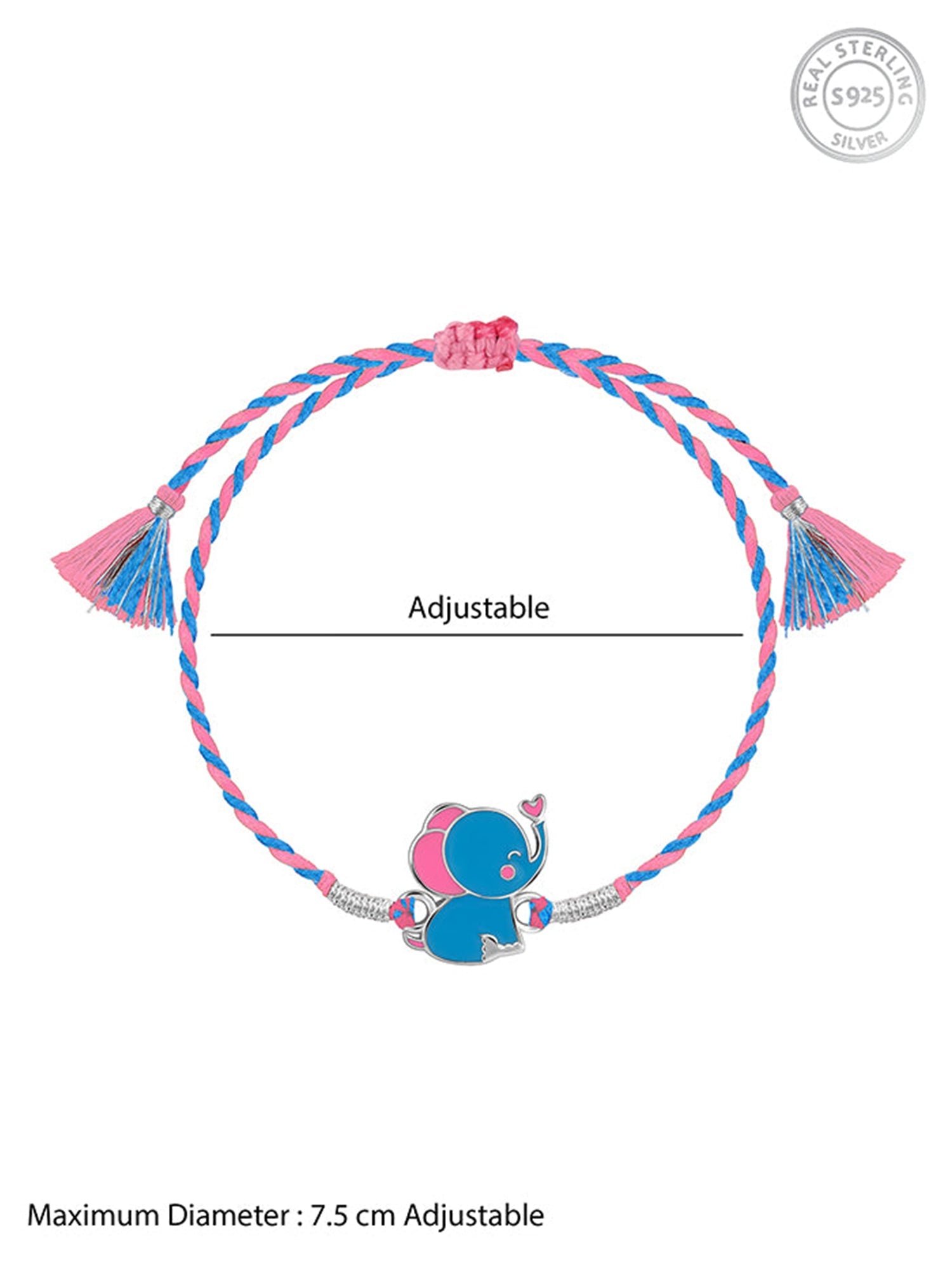 Silver Cute Haathi Kids Rakhi