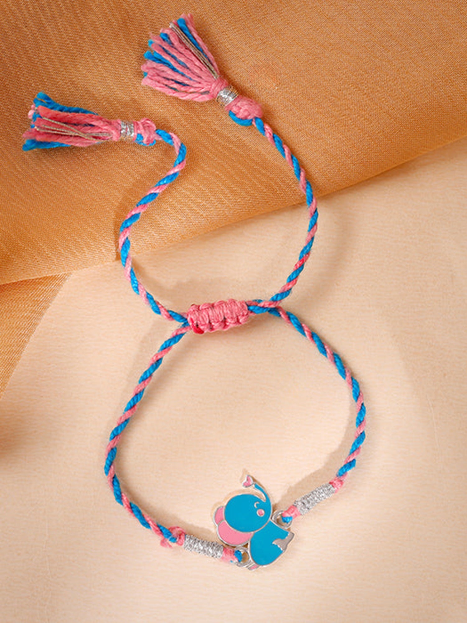 Silver Cute Haathi Kids Rakhi