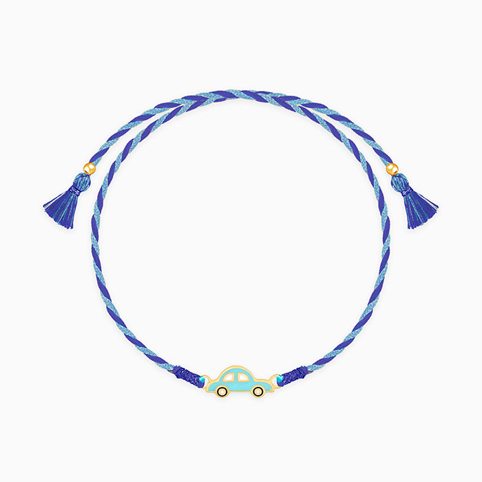 Golden Cute Car Kids Rakhi