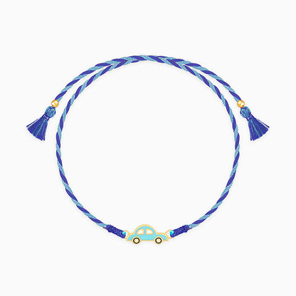 Golden Cute Car Kids Rakhi