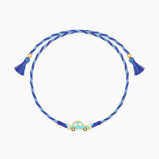 Golden Cute Car Kids Rakhi
