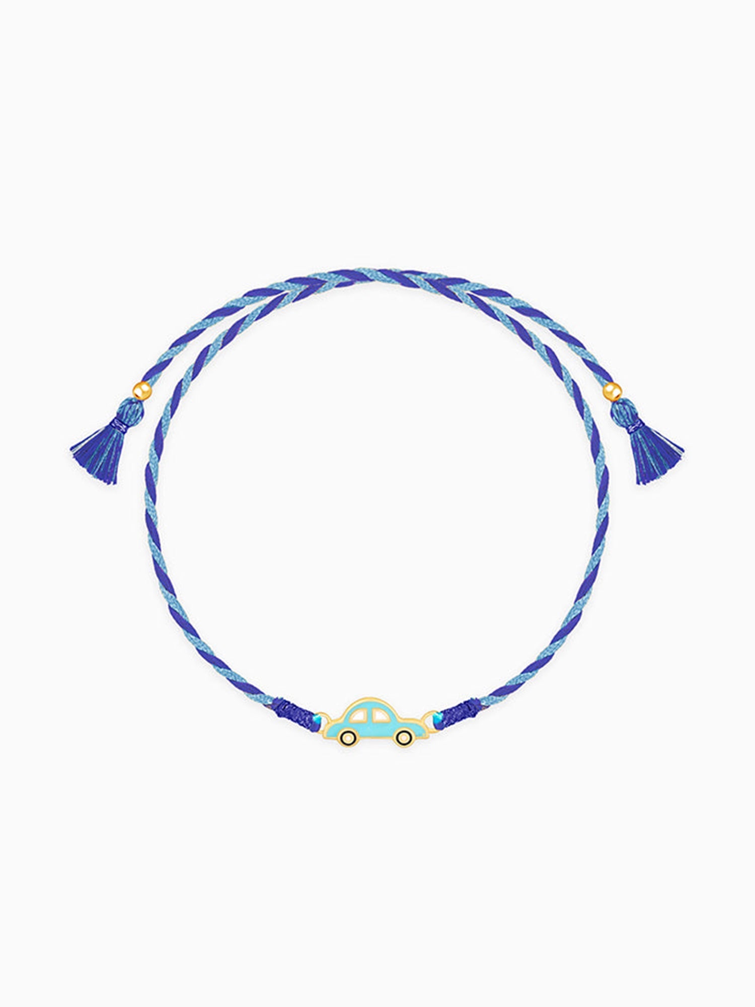 Golden Cute Car Kids Rakhi