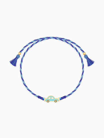 Golden Cute Car Kids Rakhi