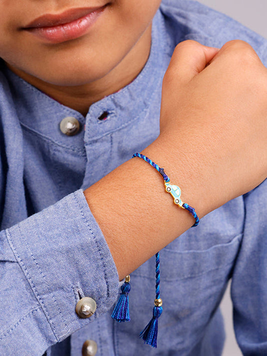 Golden Cute Car Kids Rakhi