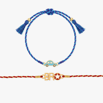 Golden Superstar Bro Rakhi Combo (Set of 2)