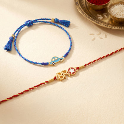 Golden Superstar Bro Rakhi Combo (Set of 2)