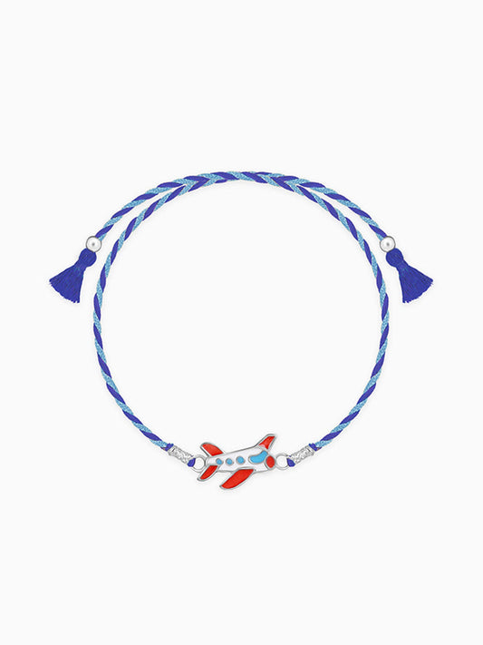 Silver Plane Kids Rakhi